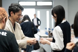 北海高等学校での交流会の様子